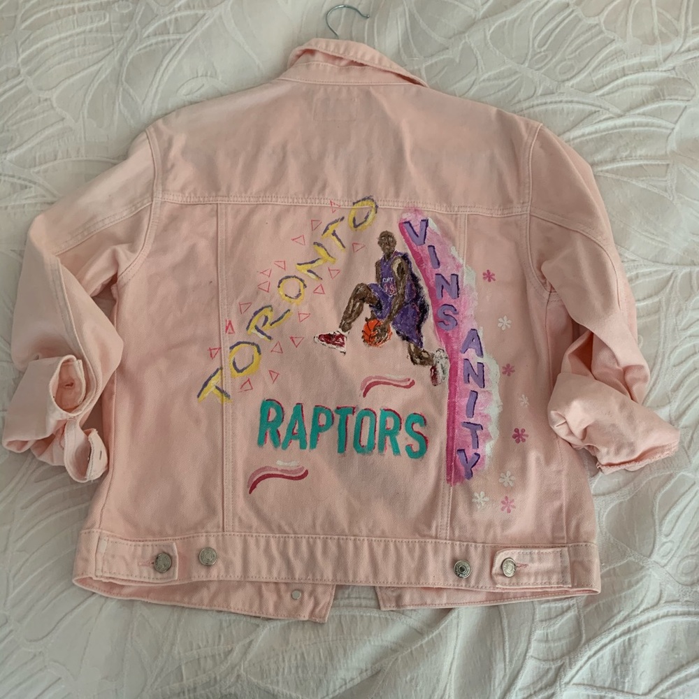 Custom hand painted jacket Vince carter raptors